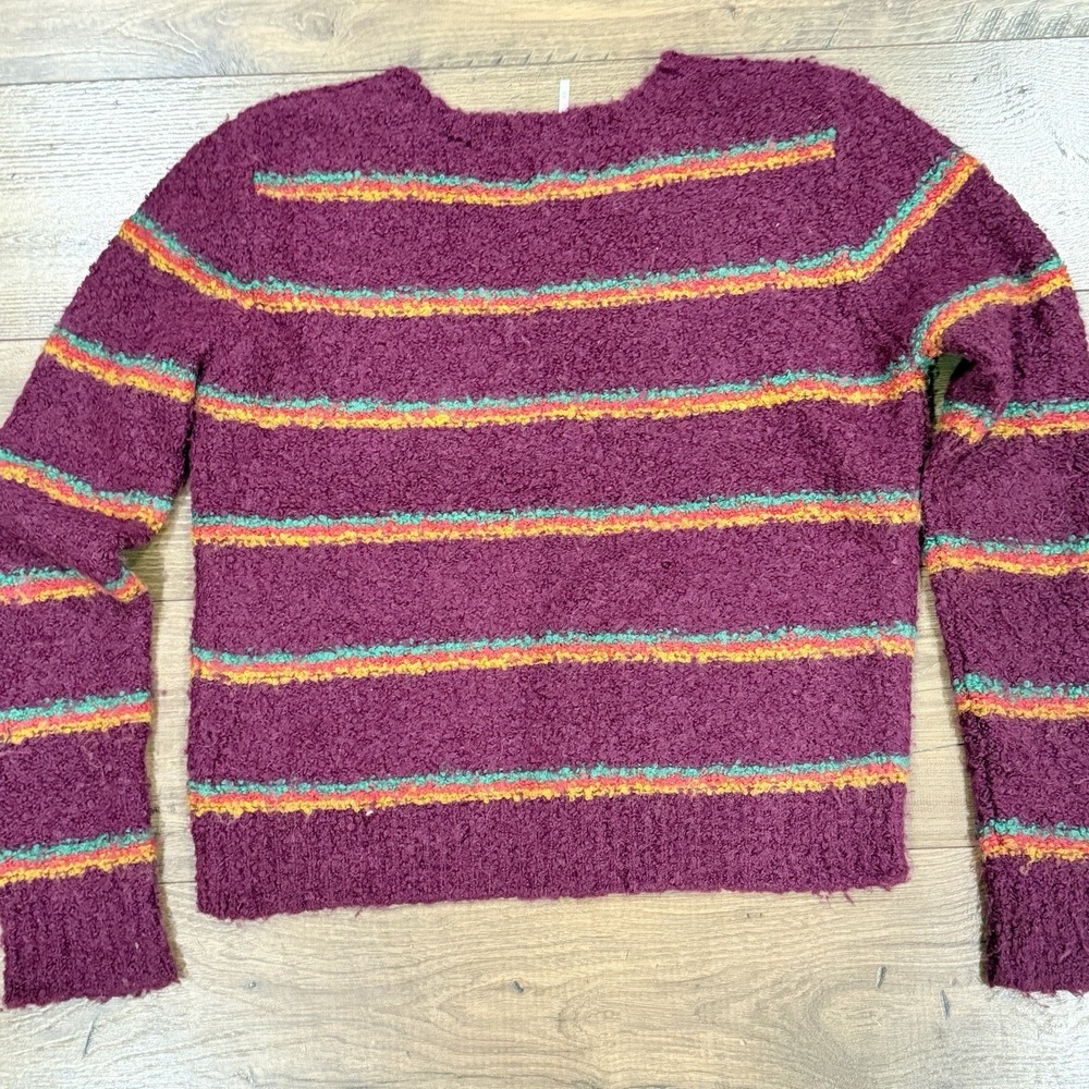 Free People Best Day Ever Striped Sweater Alpaca Blend Cozy Size Medium - Picture 5 of 5